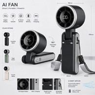 Popular Mini High-Speed Handheld Turbo Fan Smart Digital Display Wearable Personal Desk/Turbo Fan Handheld Rechargeable Fan Multicolor Portable Mini Hand Fan USB Rechargeable Foldable Hanging Neck Fan