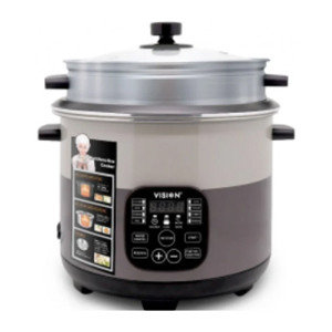 VISION 1100W Multi Cooker -3.0 Liter Stainless Still Smart Cooker with Thermal Safety Fuse- Double Pot