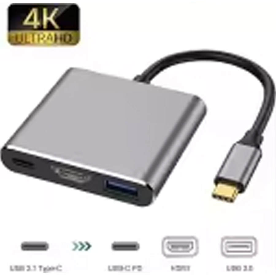 USB C to HDMI Multiport Digital AV Adapter, USB 3.1 Type C to 4K HDMI Adapter Hub with USB 3.0 Port +PD Compatible with MacBook Pro/ S8+/S9+ etc USB-C Devices
